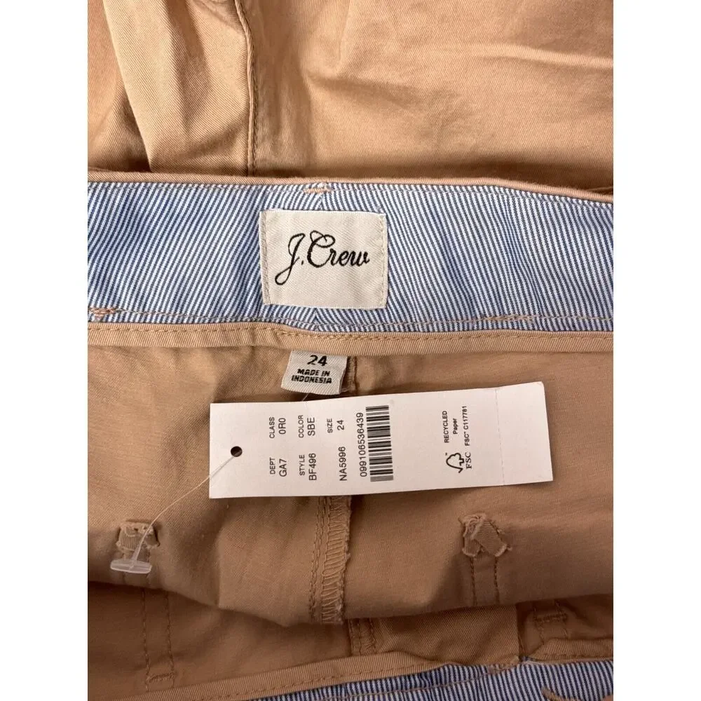 New J Crew Pants 24 Womens Patch Pocket Slim Boyfriend Chino Beige
